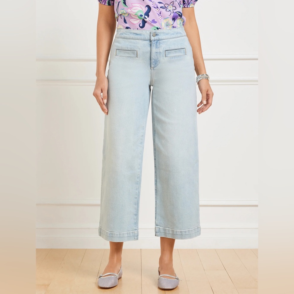 LAST CHANCE Talbots WIDE CROP JEANS - RHODES WASH